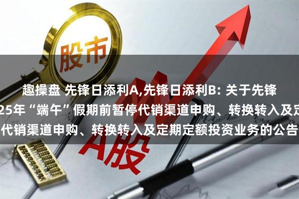 趣操盘 先锋日添利A,先锋日添利B: 关于先锋日添利货币市场基金2025年“端午”假期前暂停代销渠道申购、转换转入及定期定额投资业务的公告